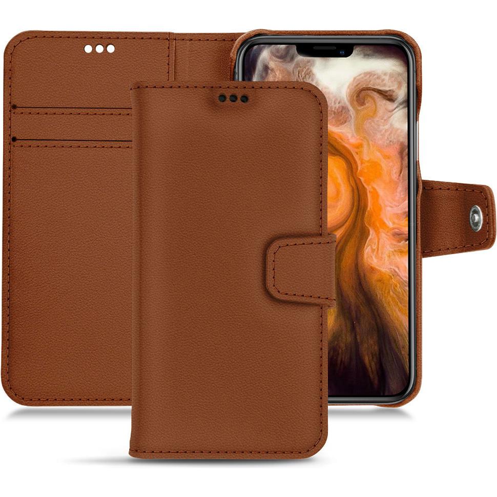 Noreve Lederschutzhülle Wallet (Apple iPhone 11 Pro Max), Smartphone Hülle, Braun