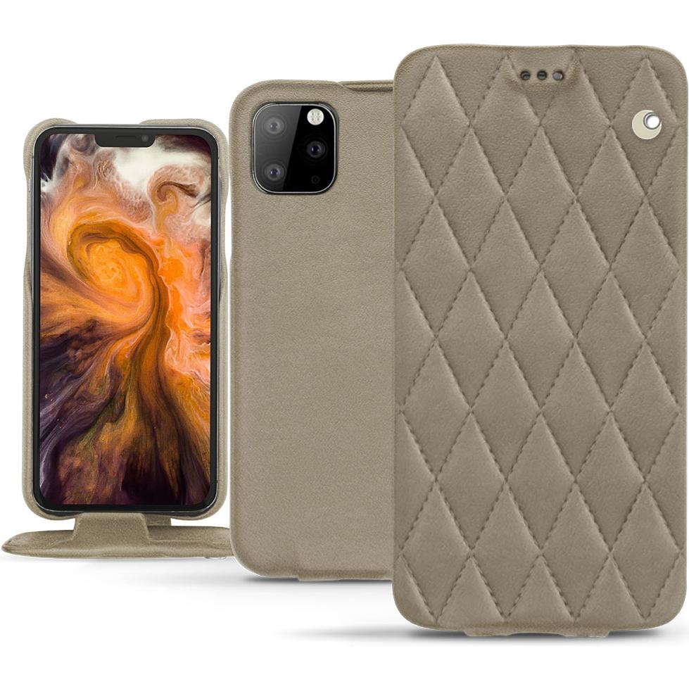 Noreve Lederschutzhülle vertikal (Apple iPhone 11 Pro Max), Smartphone Hülle, Beige