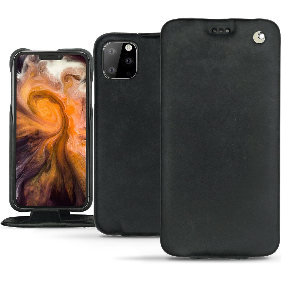 Noreve Lederschutzhülle vertikal (Apple iPhone 11 Pro Max), Smartphone Hülle, Schwarz