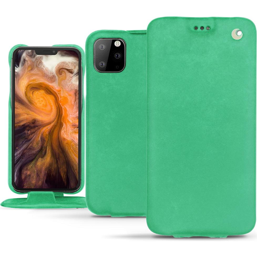 Noreve Lederschutzhülle vertikal (Apple iPhone 11 Pro Max), Smartphone Hülle, Grün