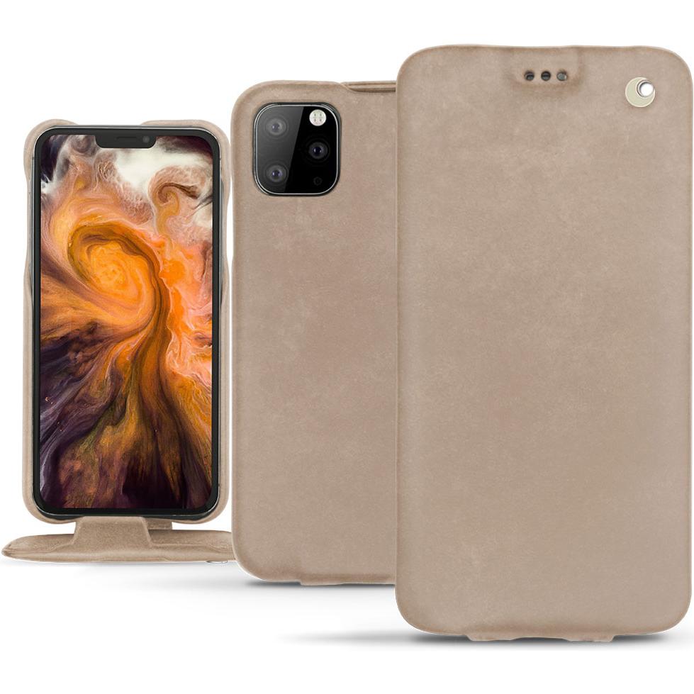 Noreve Lederschutzhülle vertikal (Apple iPhone 11 Pro Max), Smartphone Hülle, Beige