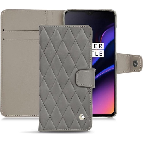 Noreve Lederschutzhülle Wallet (OnePlus 6T), Smartphone Hülle, Grau