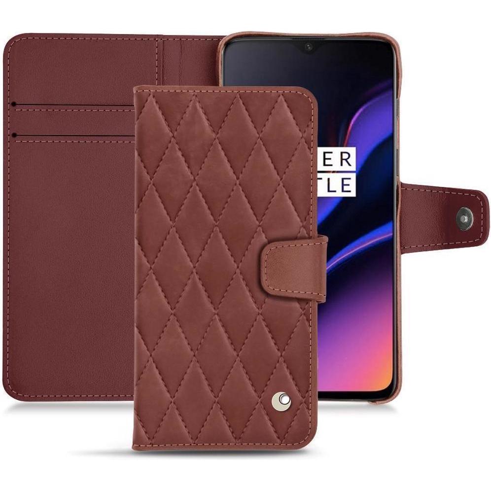 Noreve Lederschutzhülle Wallet (OnePlus 6T), Smartphone Hülle, Rot