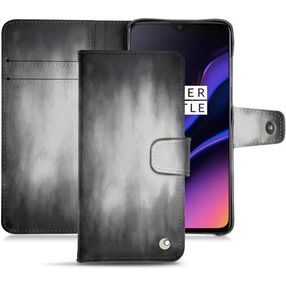 Noreve Lederschutzhülle Wallet (OnePlus 6T), Smartphone Hülle, Grau