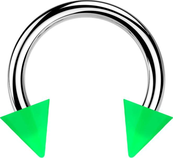 Immagine prodotto Star Piercing Micro Circular Barbell argento con due coni verdi (senza ottone, Acciaio chirurgico 316L, Materiale sintetico)