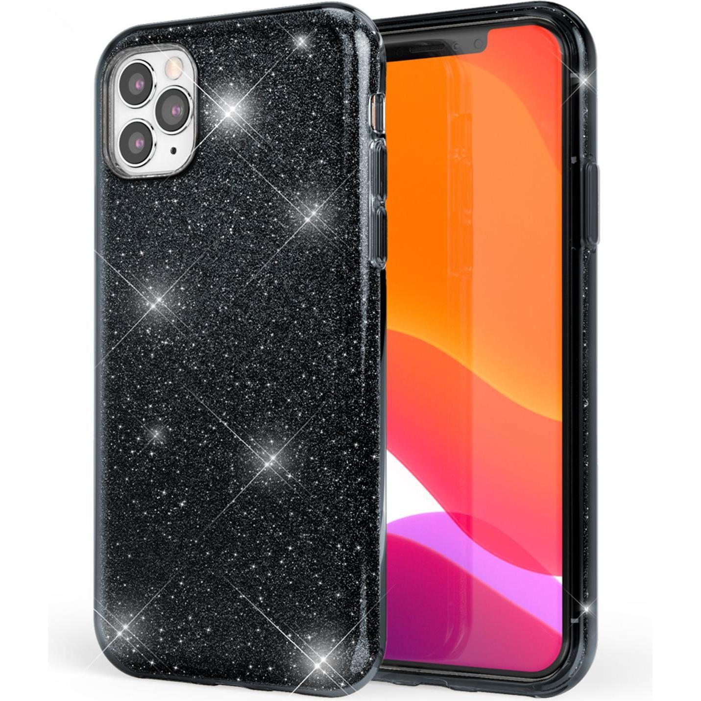 Nalia Glitzer Hülle (Apple iPhone 11 Pro), Smartphone Hülle, Schwarz