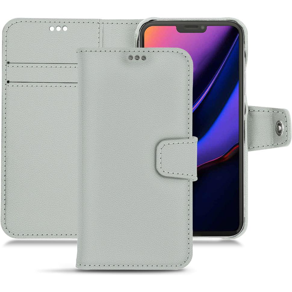Noreve Lederschutzhülle Wallet (Apple iPhone 11 Pro), Smartphone Hülle, Grau