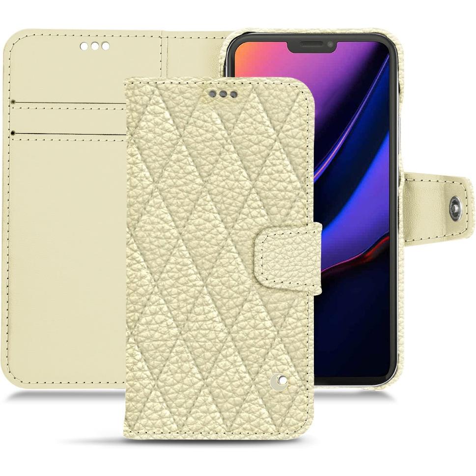 Noreve Lederschutzhülle Wallet (Apple iPhone 11 Pro), Smartphone Hülle, Weiss