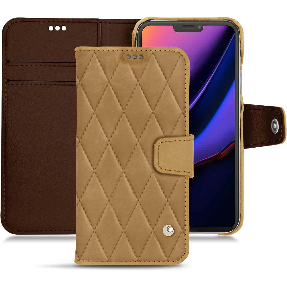 Noreve Lederschutzhülle Wallet (Apple iPhone 11 Pro), Smartphone Hülle, Braun
