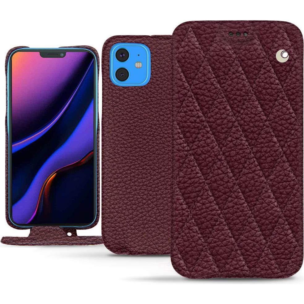 Noreve Lederschutzhülle vertikal (Apple iPhone 11), Smartphone Hülle, Violett