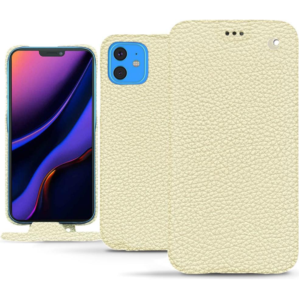 Noreve Lederschutzhülle vertikal (Apple iPhone 11), Smartphone Hülle, Weiss