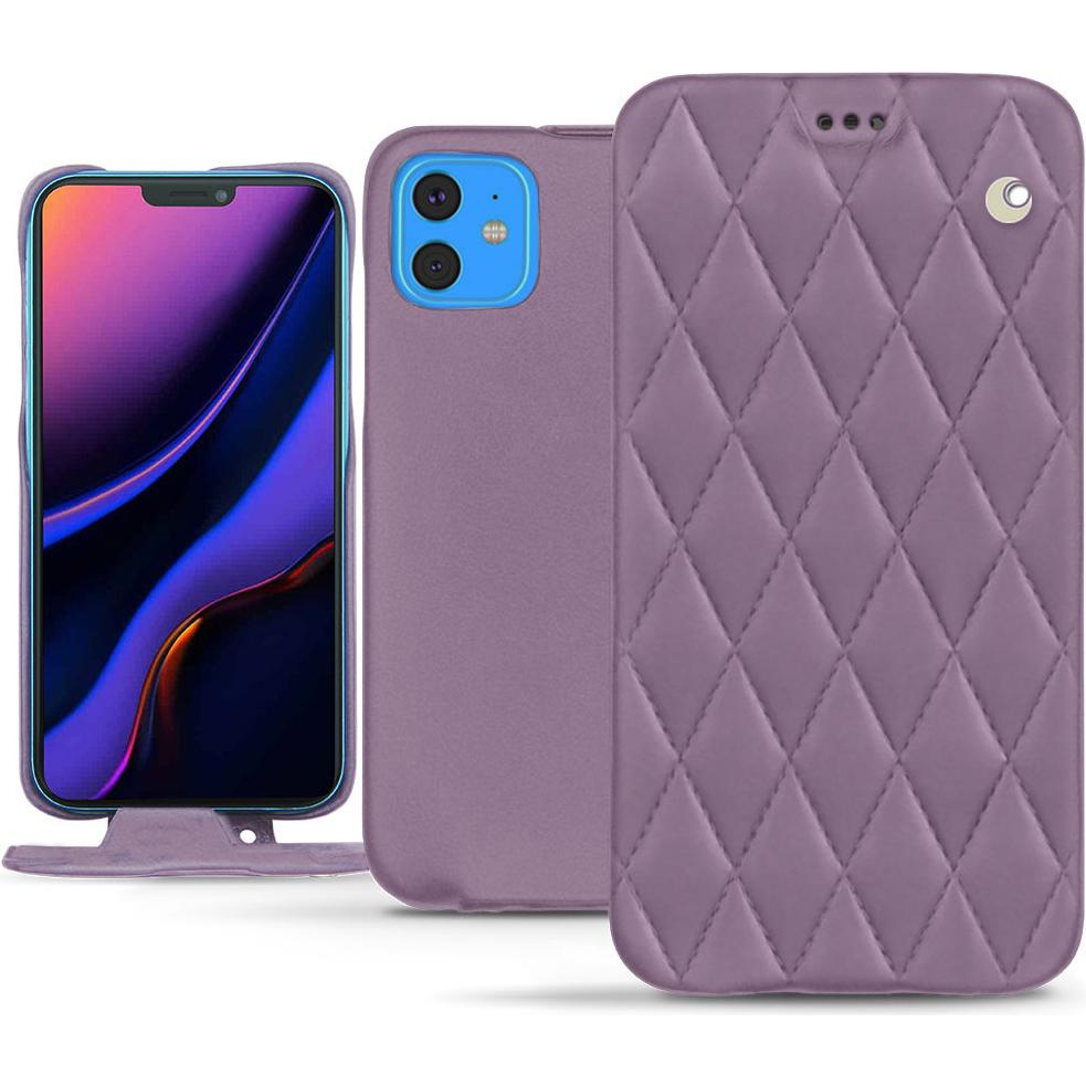 Noreve Lederschutzhülle vertikal (Apple iPhone 11), Smartphone Hülle, Violett