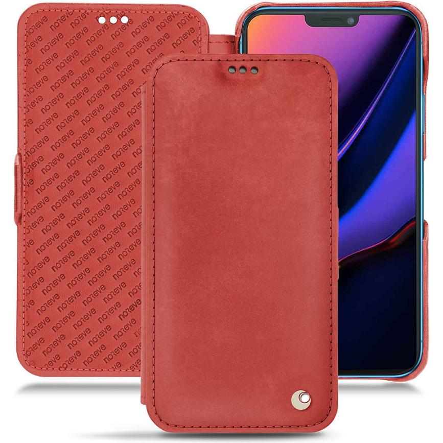 Noreve Lederschutzhülle horizontal (Apple iPhone 11), Smartphone Hülle, Rot