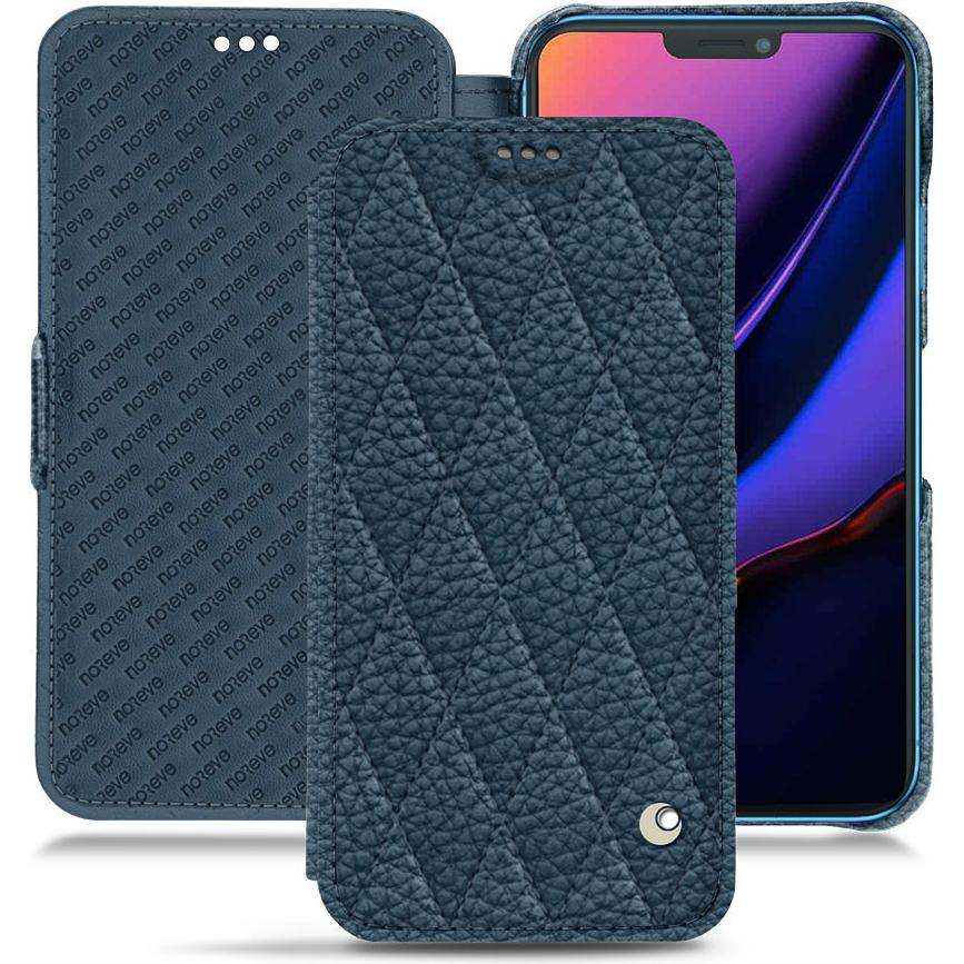 Noreve Lederschutzhülle horizontal (Apple iPhone 11), Smartphone Hülle, Blau