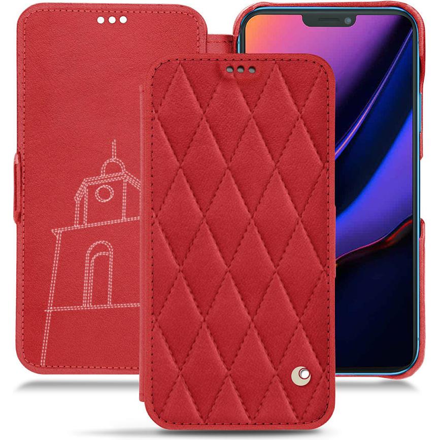 Thumbnail - Noreve Lederschutzhülle horizontal (Apple iPhone 11), Smartphone Hülle, Rot
