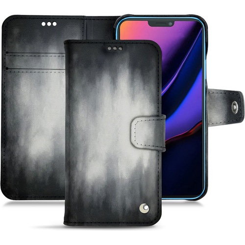 Noreve Lederschutzhülle Wallet (Apple iPhone 11), Smartphone Hülle, Grau