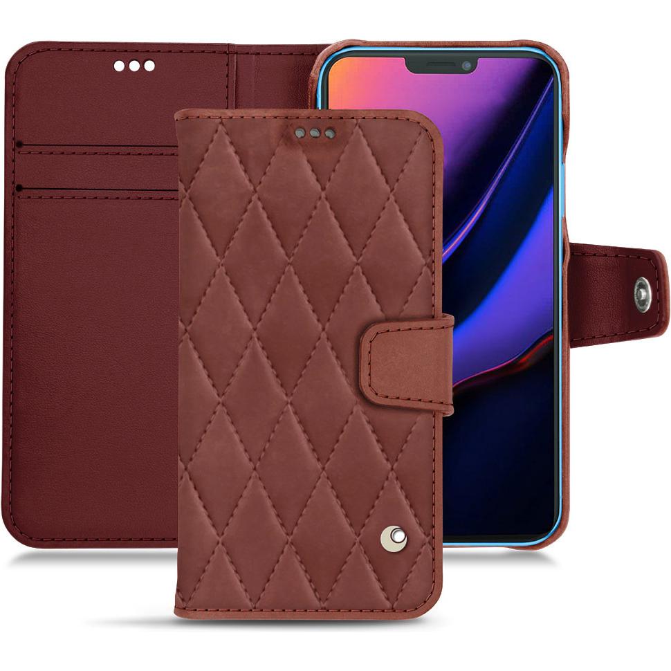 Noreve Lederschutzhülle Wallet (Apple iPhone 11), Smartphone Hülle, Rot