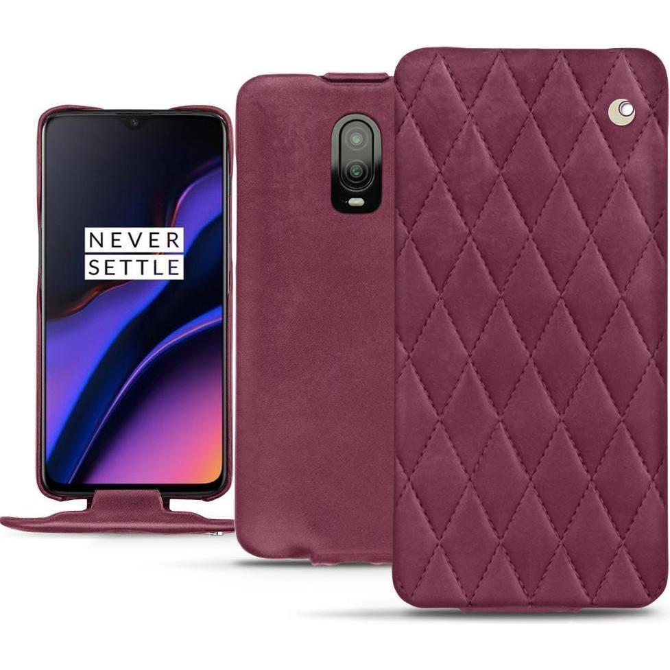 Noreve Lederschutzhülle vertikal (OnePlus 6T), Smartphone Hülle, Violett