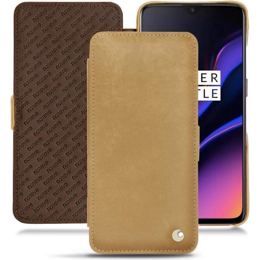 Noreve Lederschutzhülle horizontal (OnePlus 6T), Smartphone Hülle, Braun