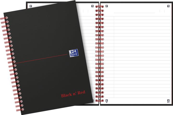 Image du produit Oxford Livre à spirale Noir et Rouge (A5, À rayures, Couverture rigide)