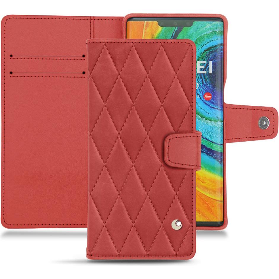 Noreve Lederschutzhülle Wallet (Huawei Mate 30 Pro), Smartphone Hülle, Rot