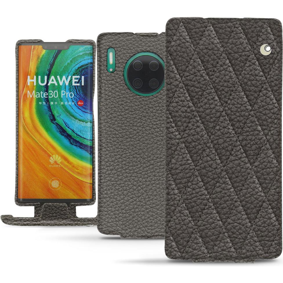 Noreve Lederschutzhülle vertikal (Huawei Mate 30 Pro), Smartphone Hülle, Grau