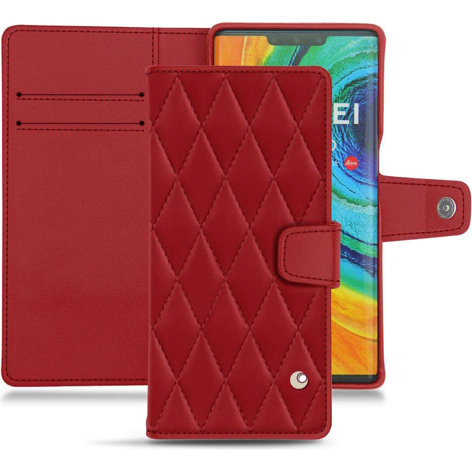 Noreve Lederschutzhülle Wallet (Huawei Mate 30 Pro), Smartphone Hülle, Rot