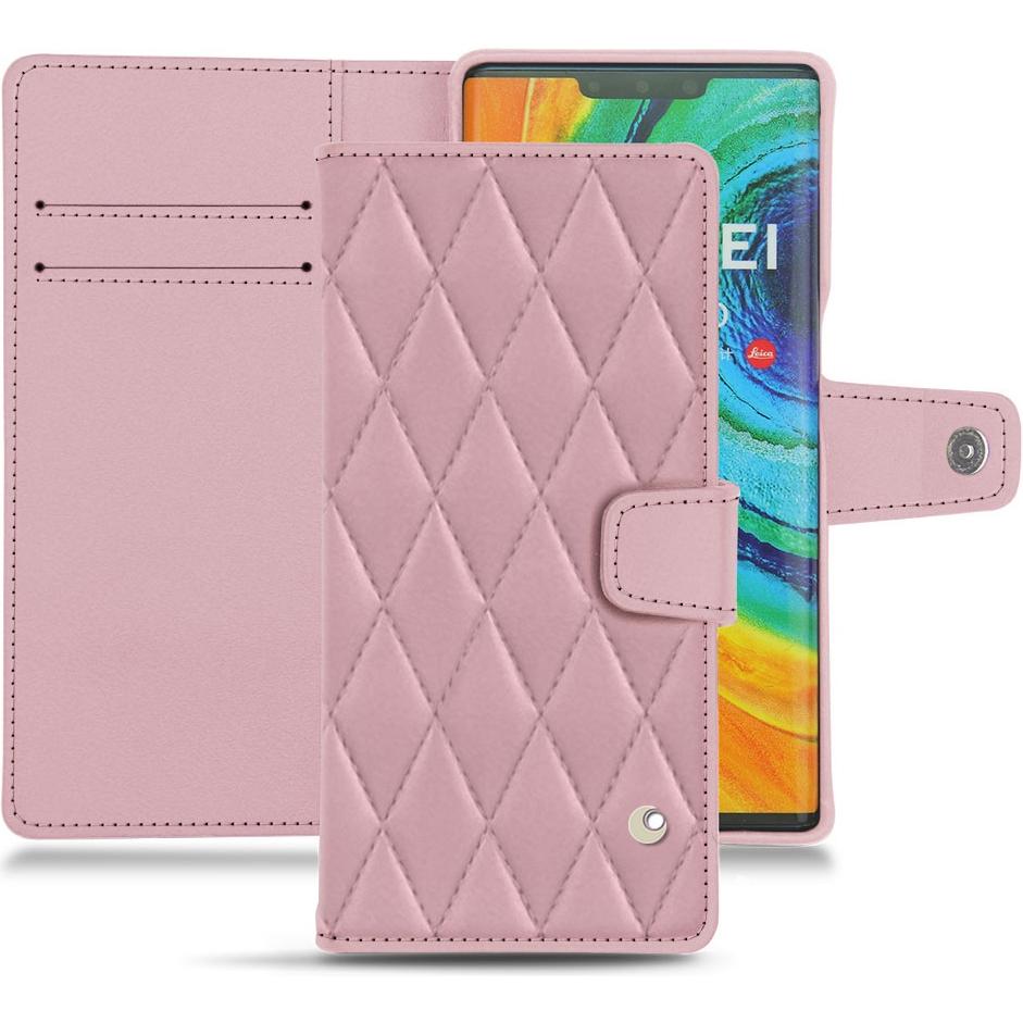 Noreve Lederschutzhülle Wallet (Huawei Mate 30 Pro), Smartphone Hülle, Rosa