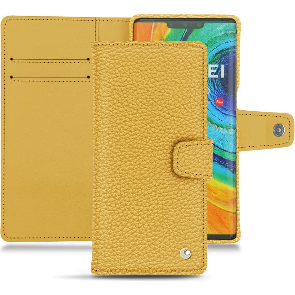 Noreve Lederschutzhülle Wallet (Huawei Mate 30 Pro), Smartphone Hülle, Orange