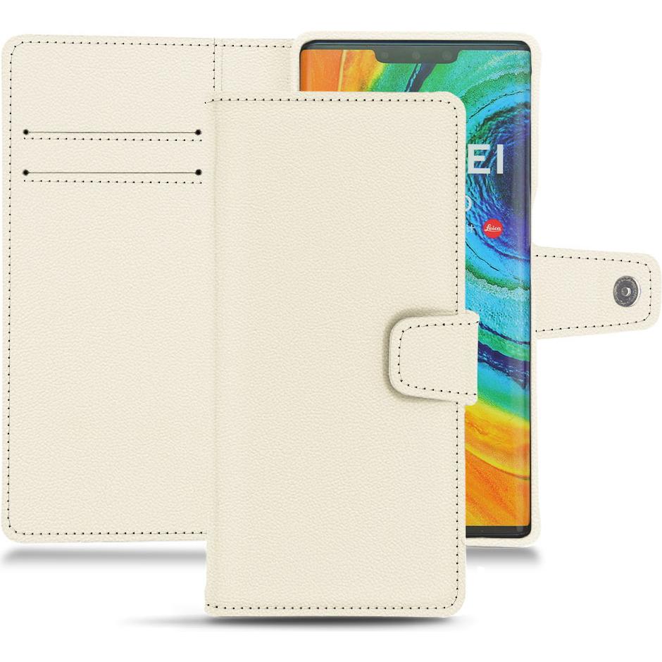 Noreve Lederschutzhülle Wallet (Huawei Mate 30 Pro), Smartphone Hülle, Weiss