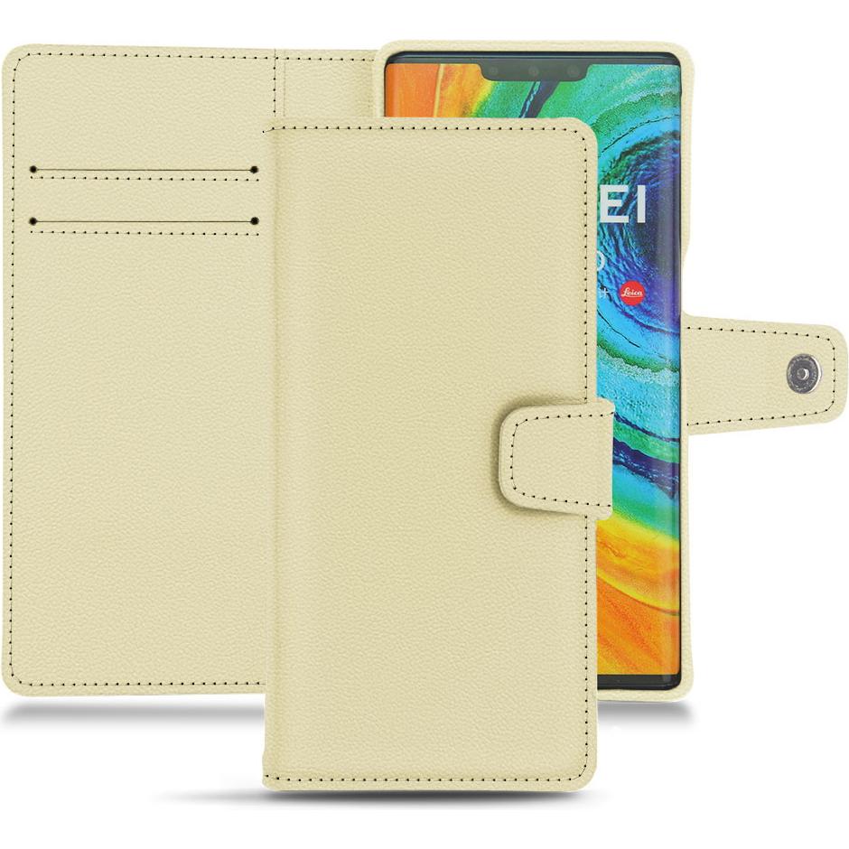 Noreve Lederschutzhülle Wallet (Huawei Mate 30 Pro), Smartphone Hülle, Beige