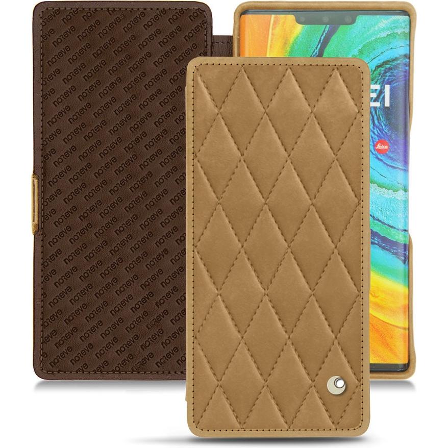 Noreve Lederschutzhülle horizontal (Huawei Mate 30 Pro), Smartphone Hülle, Braun