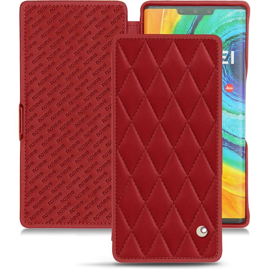 Noreve Lederschutzhülle horizontal (Huawei Mate 30 Pro), Smartphone Hülle, Rot
