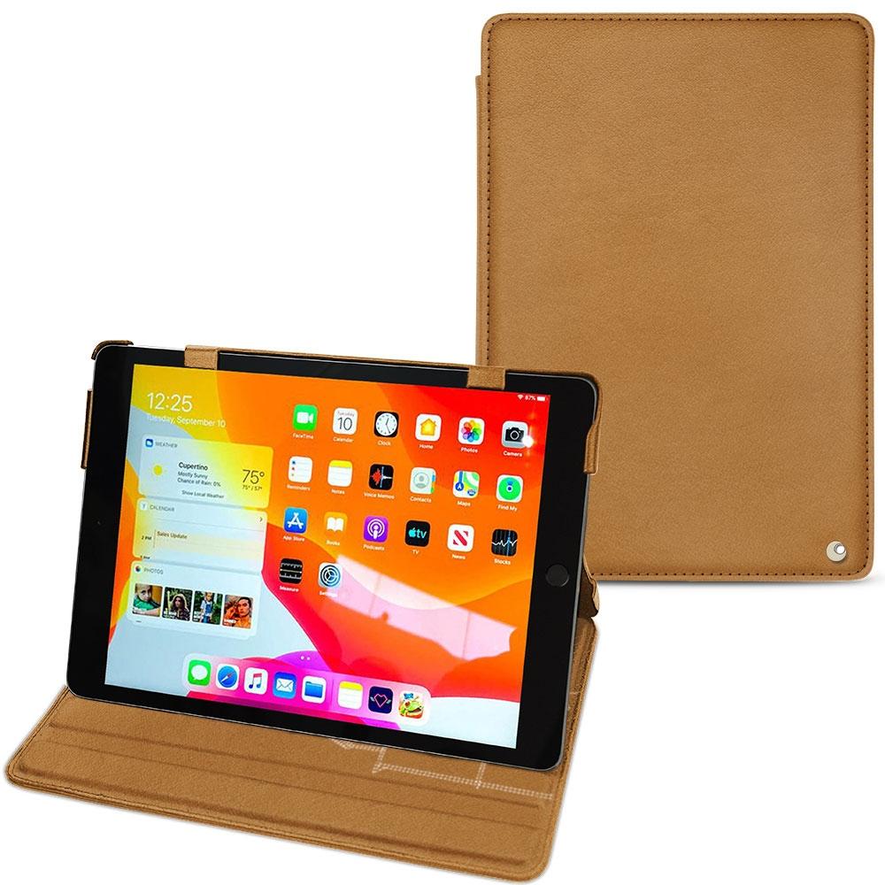 Noreve Lederschutzhülle horizontal (iPad 10.2 2019), Tablet Hülle, Braun