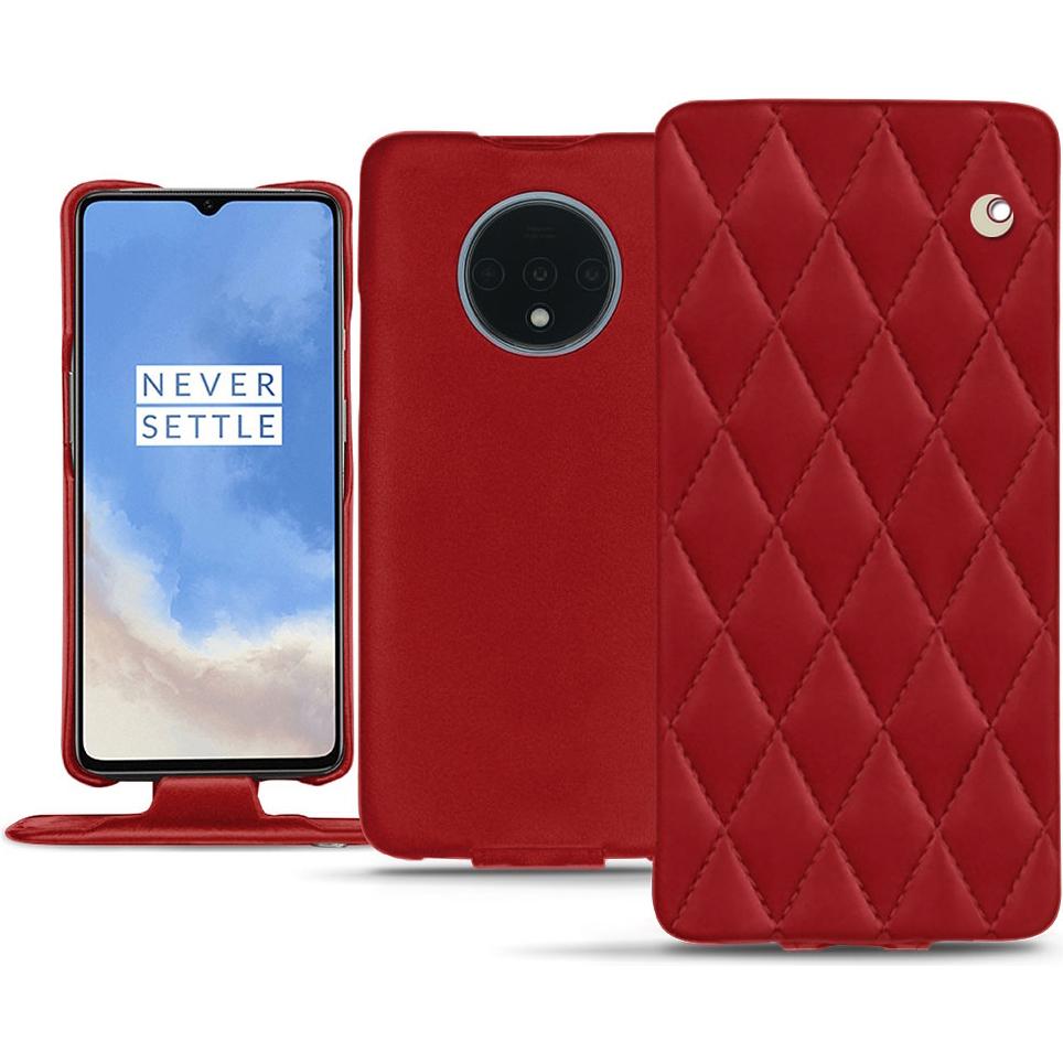 Noreve Lederschutzhülle vertikal (OnePlus 7T), Smartphone Hülle, Rot