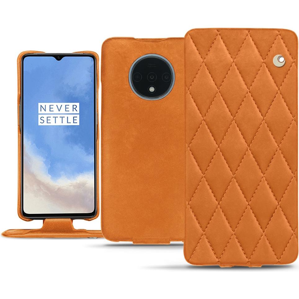Noreve Lederschutzhülle vertikal (OnePlus 7T), Smartphone Hülle, Orange