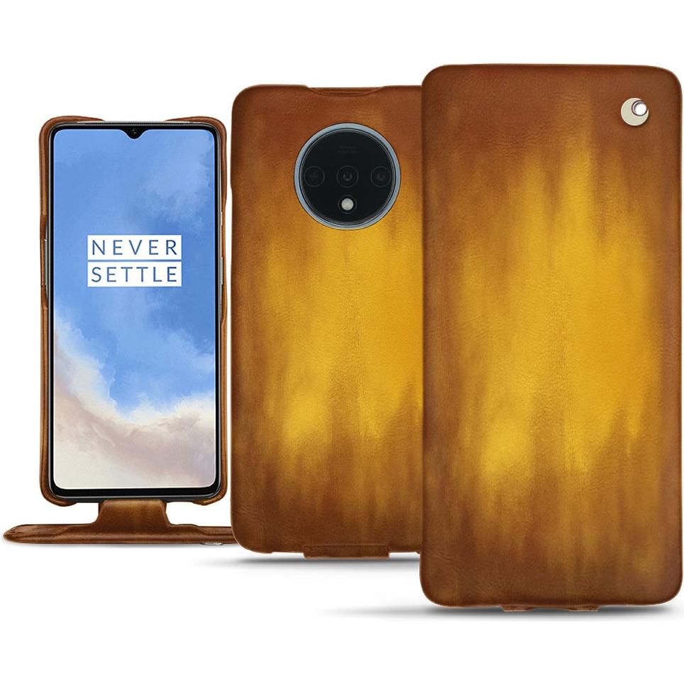 Noreve Lederschutzhülle vertikal (OnePlus 7T), Smartphone Hülle, Gold
