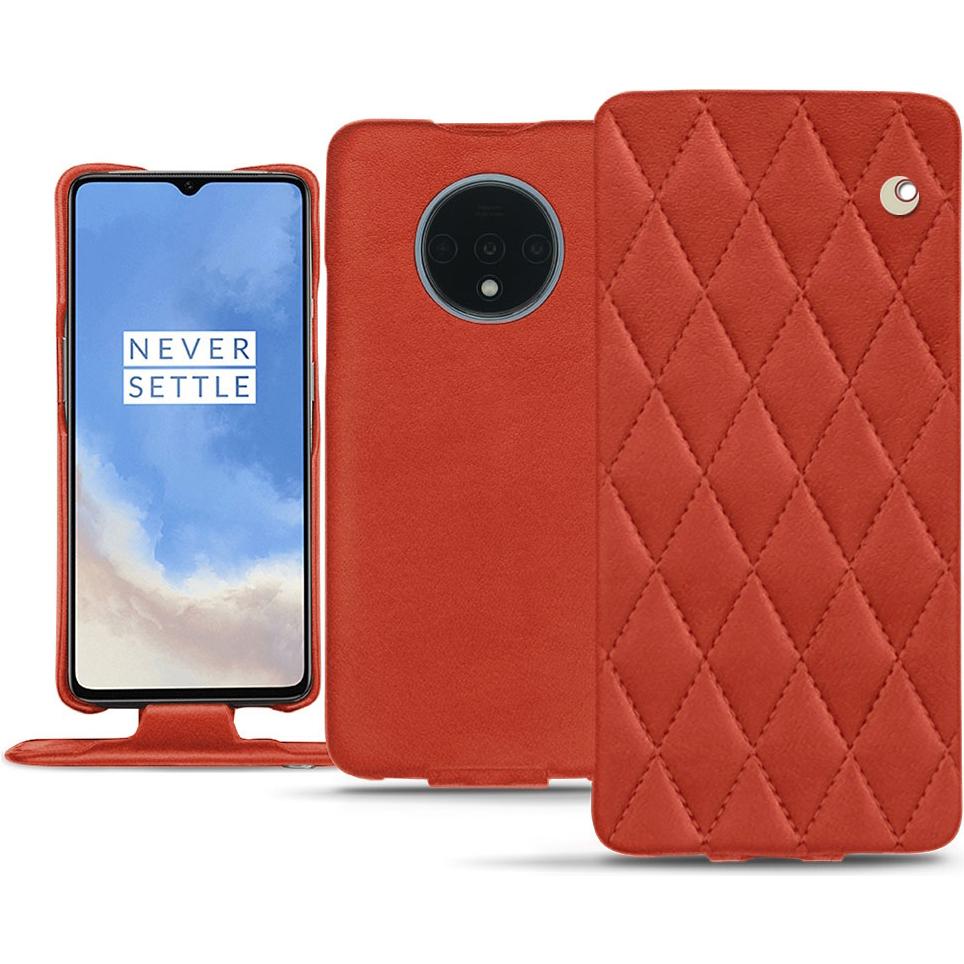 Noreve Lederschutzhülle vertikal (OnePlus 7T), Smartphone Hülle, Orange