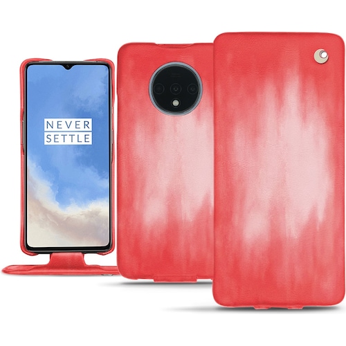 Noreve Lederschutzhülle vertikal (OnePlus 7T), Smartphone Hülle, Rosa