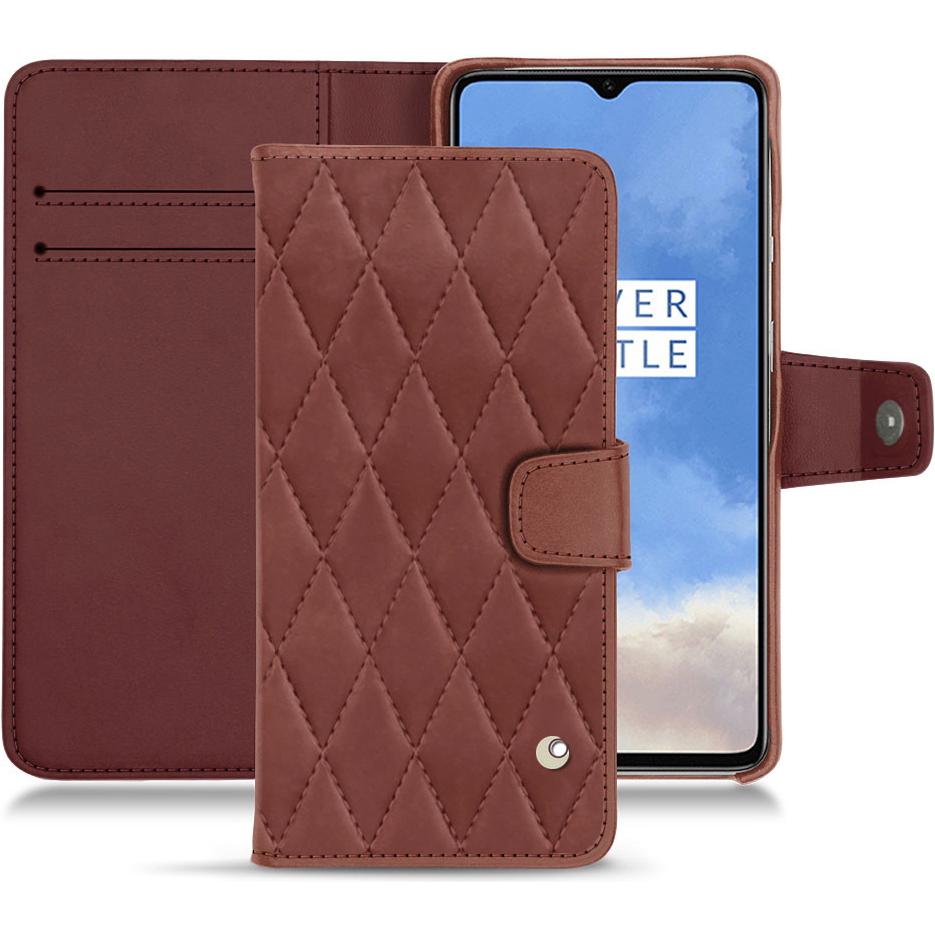 Noreve Lederschutzhülle Wallet (OnePlus 7T), Smartphone Hülle, Rot