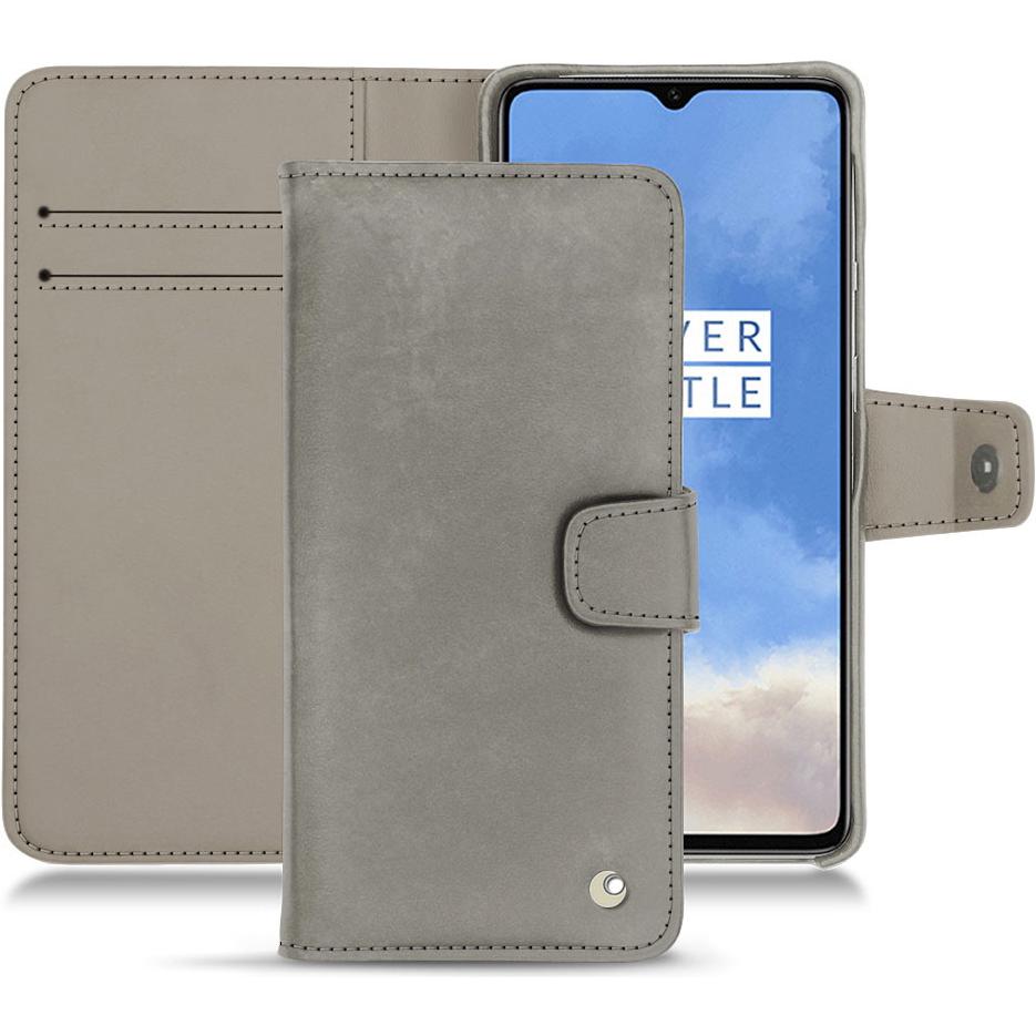 Noreve Lederschutzhülle Wallet (OnePlus 7T), Smartphone Hülle, Grau