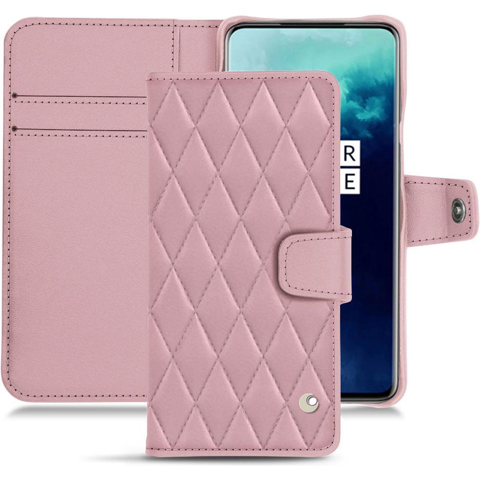 Noreve Lederschutzhülle Wallet (OnePlus 7T Pro), Smartphone Hülle, Rosa