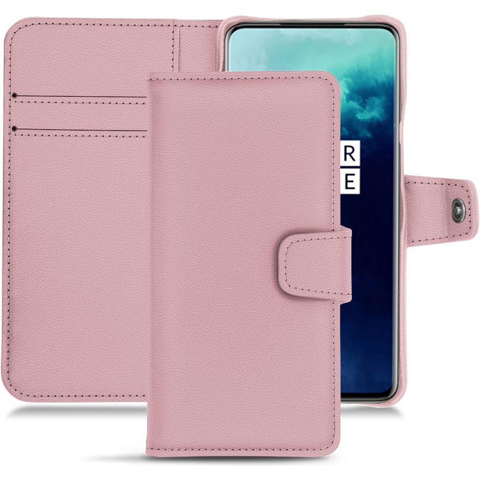 Noreve Lederschutzhülle Wallet (OnePlus 7T Pro), Smartphone Hülle, Rosa