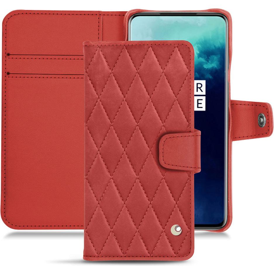 Noreve Lederschutzhülle Wallet (OnePlus 7T Pro), Smartphone Hülle, Rot