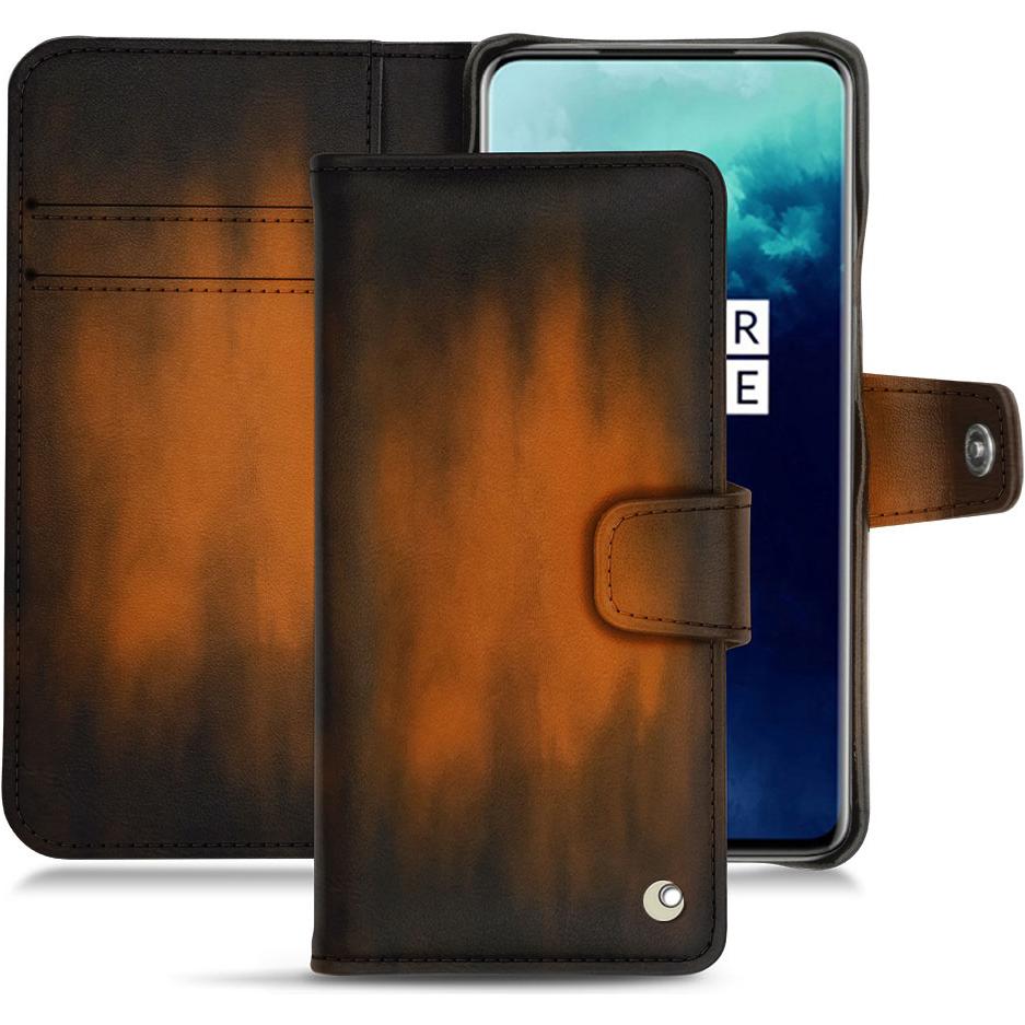 Noreve Lederschutzhülle Wallet (OnePlus 7T Pro), Smartphone Hülle, Braun