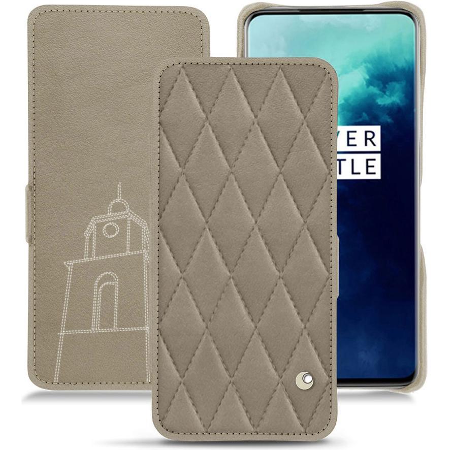 Noreve Lederschutzhülle horizontal (OnePlus 7T Pro), Smartphone Hülle, Beige