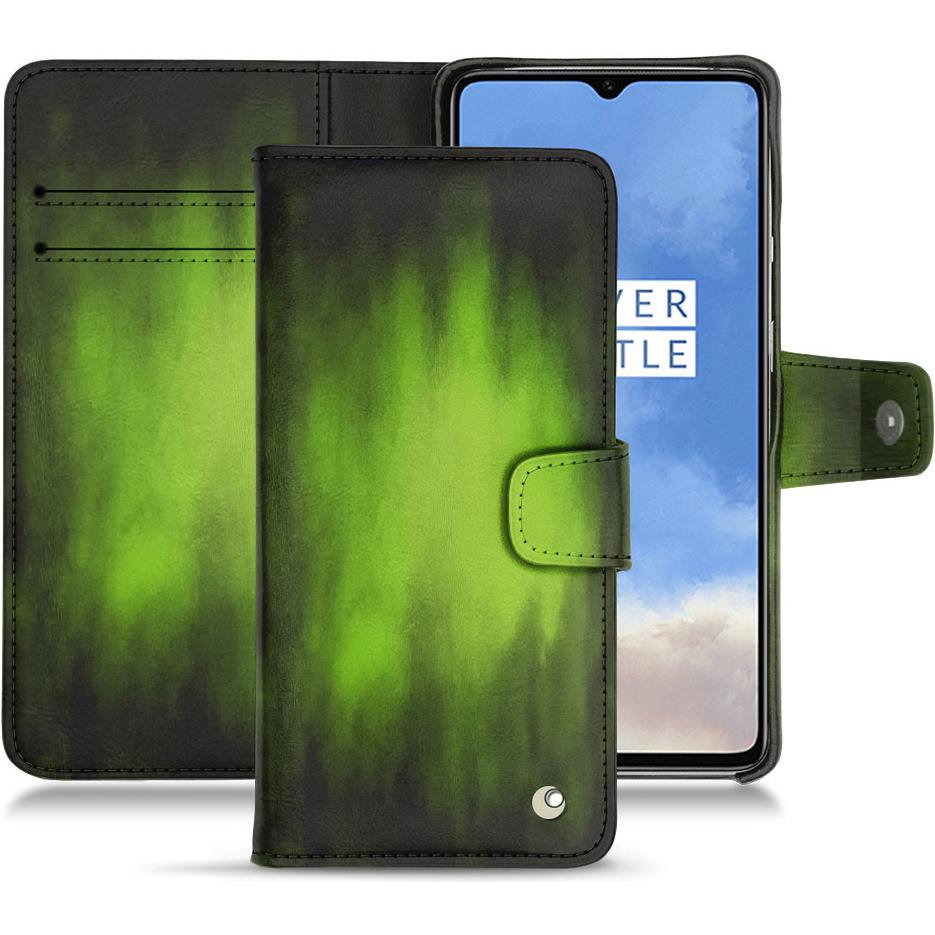 Noreve Lederschutzhülle Wallet (OnePlus 7T), Smartphone Hülle, Grün
