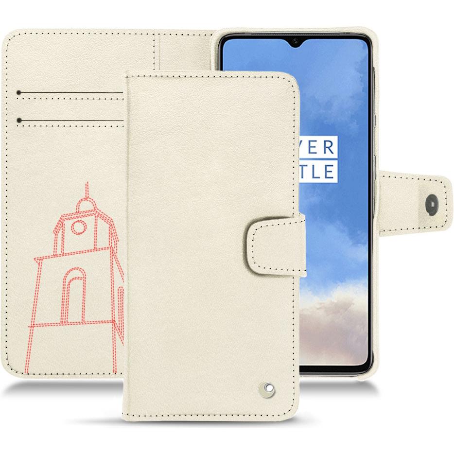 Noreve Lederschutzhülle Wallet (OnePlus 7T), Smartphone Hülle, Weiss