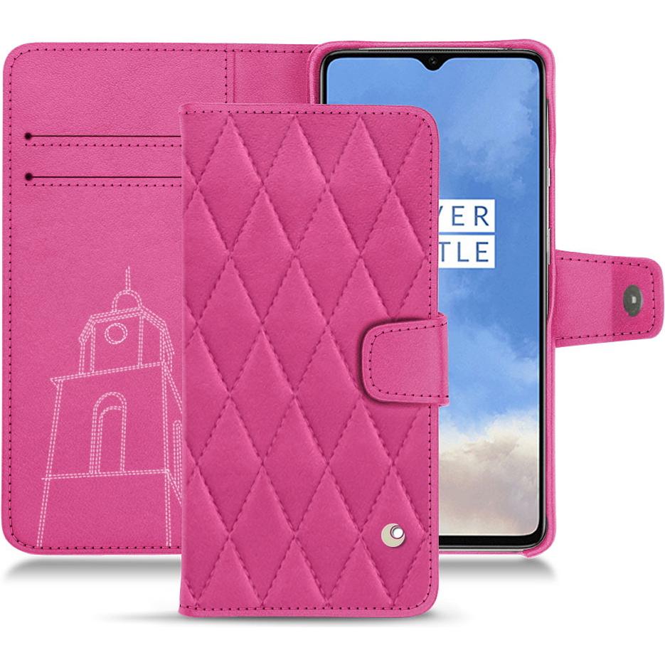 Noreve Lederschutzhülle Wallet (OnePlus 7T), Smartphone Hülle, Rosa