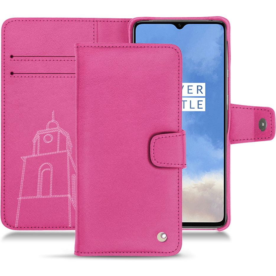 Noreve Lederschutzhülle Wallet (OnePlus 7T), Smartphone Hülle, Rosa